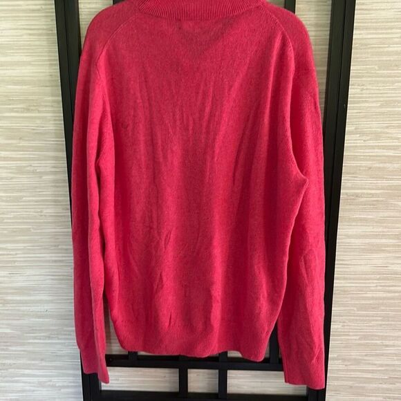 Neiman Marcus cloud cashmere quarter zip sweater pink size L - Picture 5 of 6